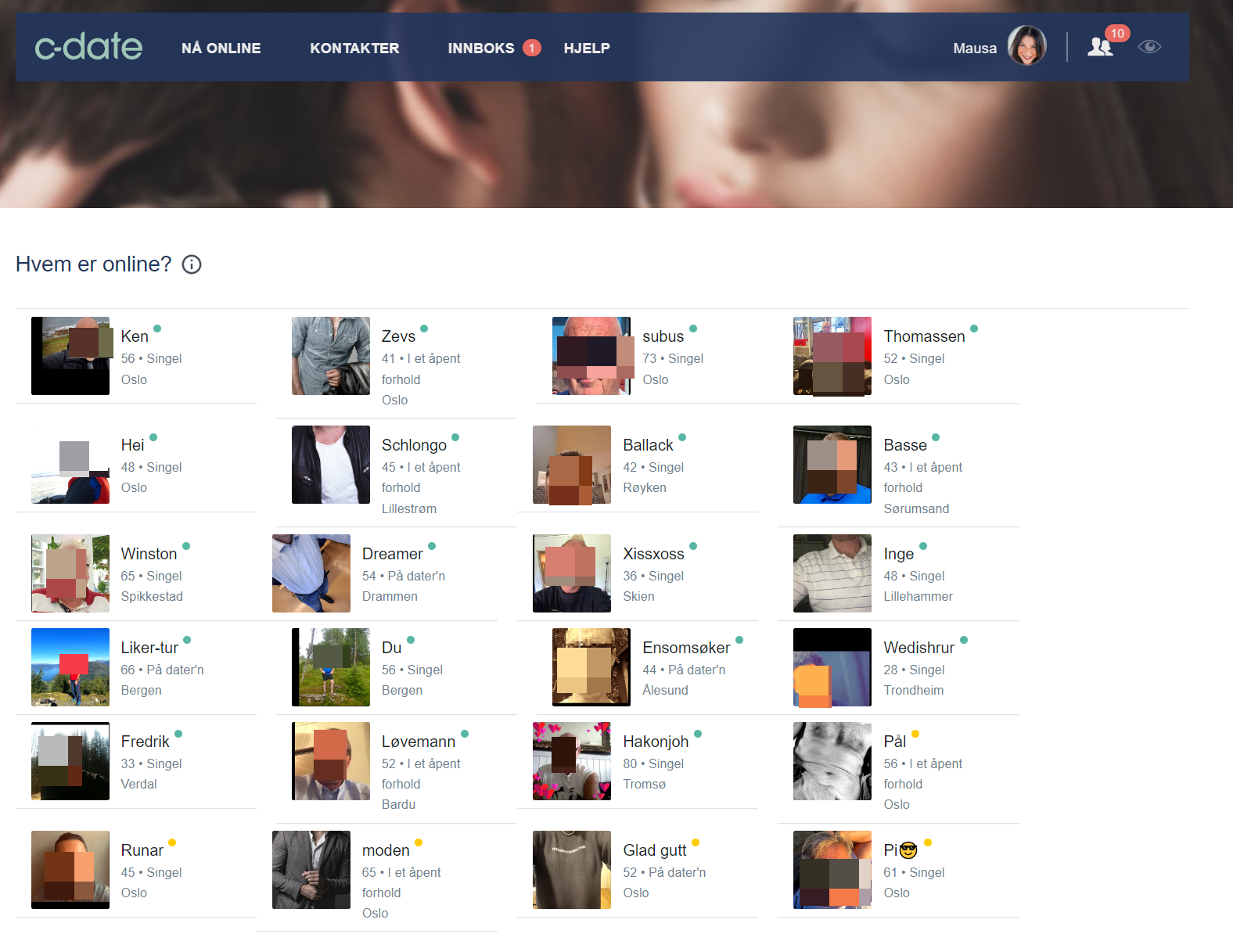 C-Date Hvem er online?